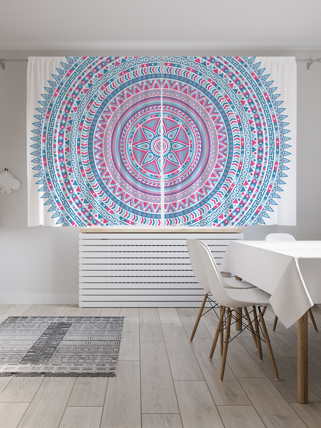 

Шторы JoyArty с фотопечатью "Векторный этнос мандалы" из сатена, 290х180 см, Векторный этнос мандалы