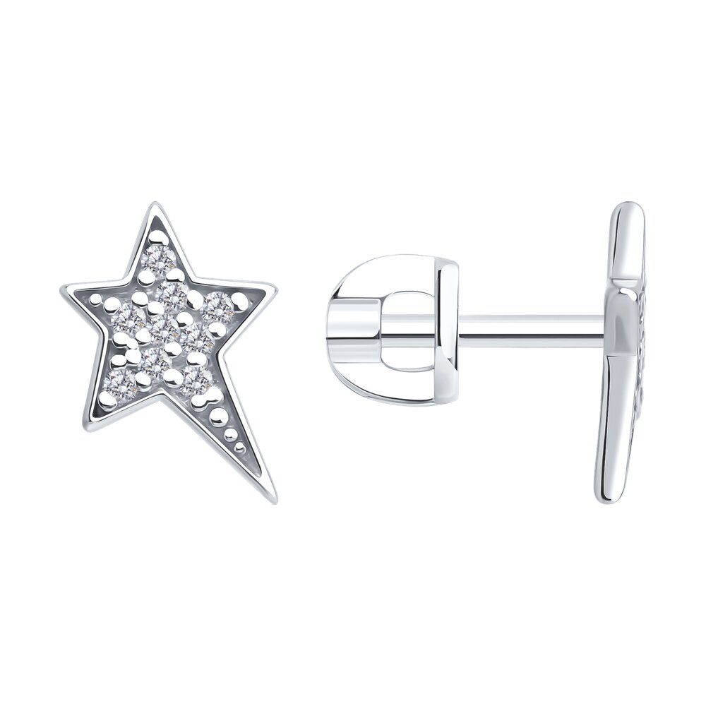 

Серьги пусеты из серебра SOKOLOV 94026996, фианит, 94026996