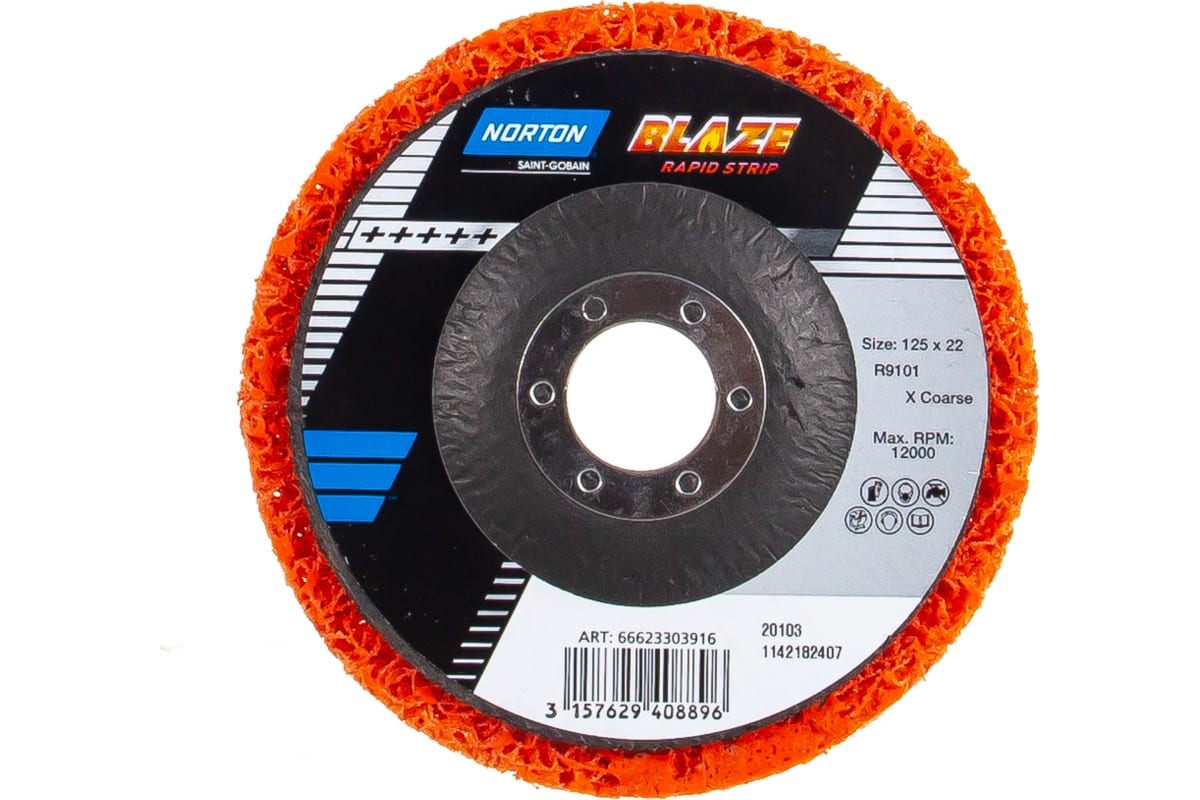 

Диск зачистной Norton Blaze Rapid Strip, 125x22мм, керамика SG XCRS
