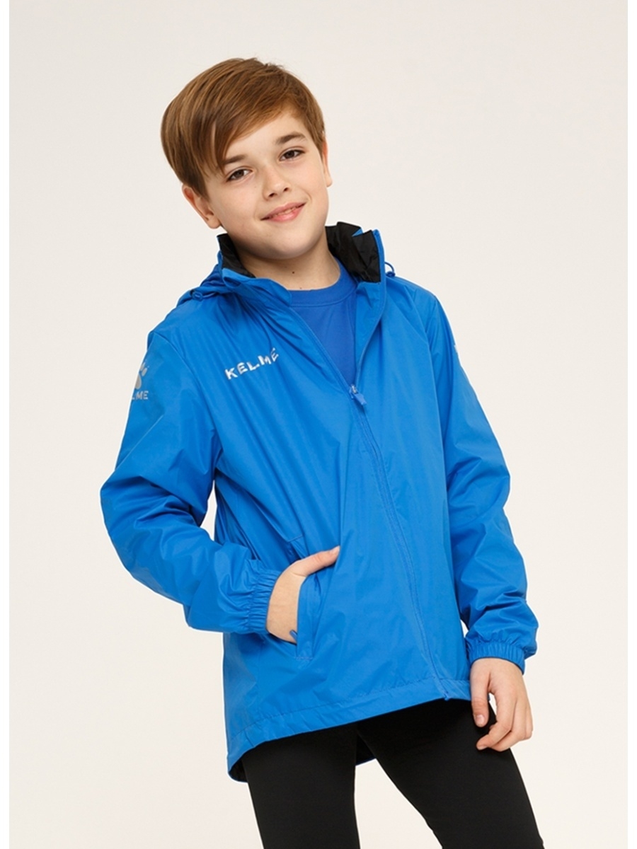 фото Ветровка детская для мальчиков kelme children's windbreaker цв. синий р-р. 140