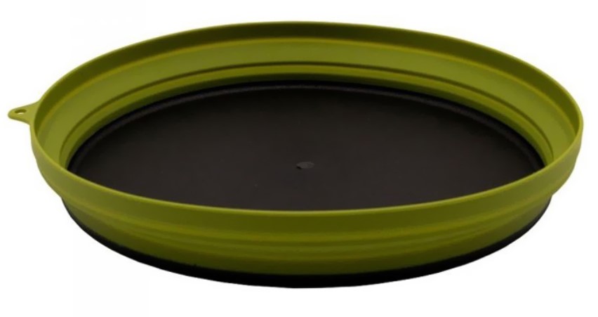 фото Тарелка tramp силикон с пласт дном 25,5*25,5*4 (оливковый)