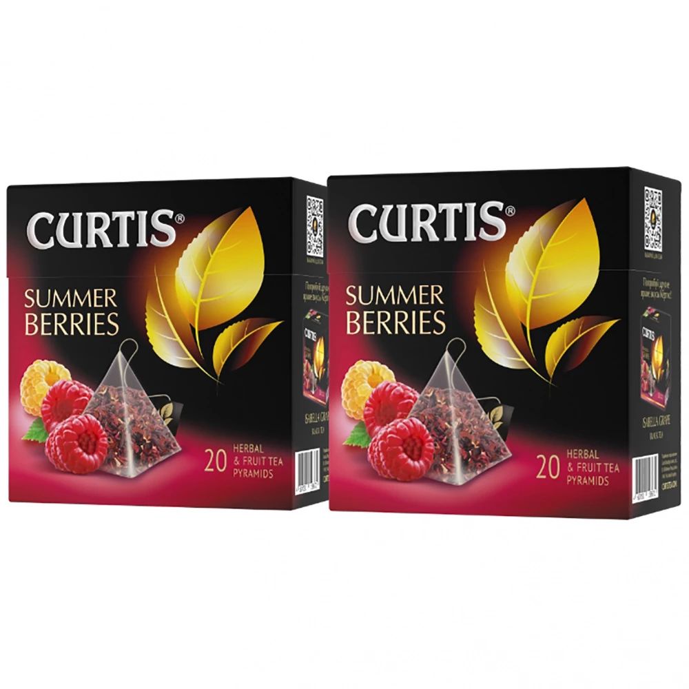 

Чай каркаде Curtis Summer Berries, с добавками, 20 пирамидок, 2 упаковки