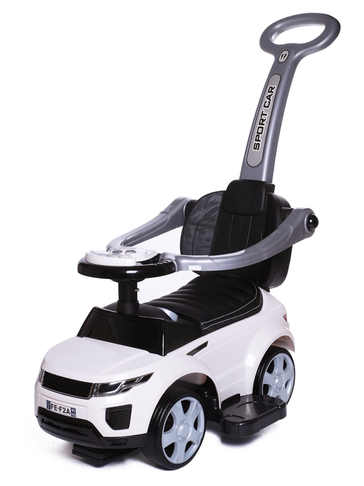 фото Каталка детская babycare sport car резиновые колеса, кожаное сиденье белый baby care