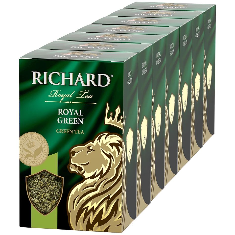 

Чай зеленый Richard Royal Green, крупнолистовой, 90 г, 7 упаковок