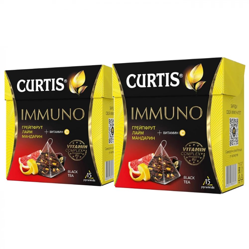 

Чай черный Curtis Immuno Tea, с добавками, 15 пирамидок, 2 упаковки