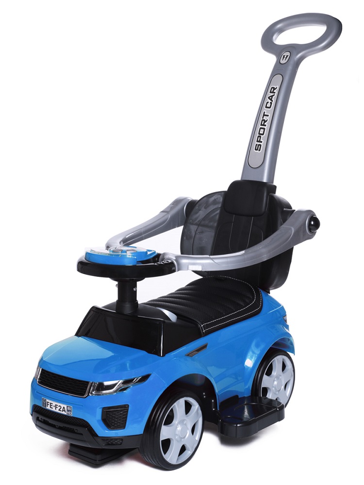 фото Каталка детская babycare sport car резиновые колеса, кожаное сиденье синий baby care