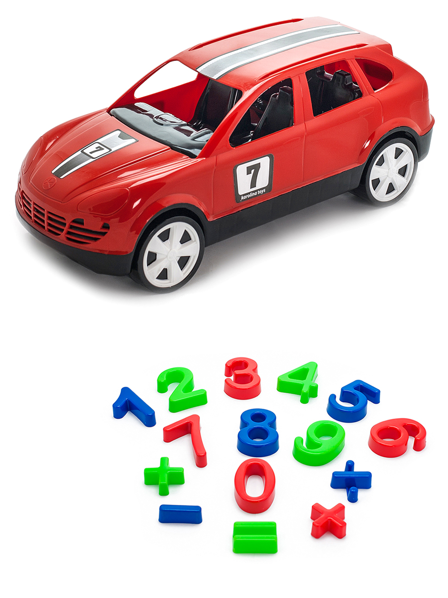 Песочный набор Karolina Toys Детский автомобиль Кроссовер красныйПесочный набор Арифметика конструктор polym детский автомобиль и существа 6 элементов
