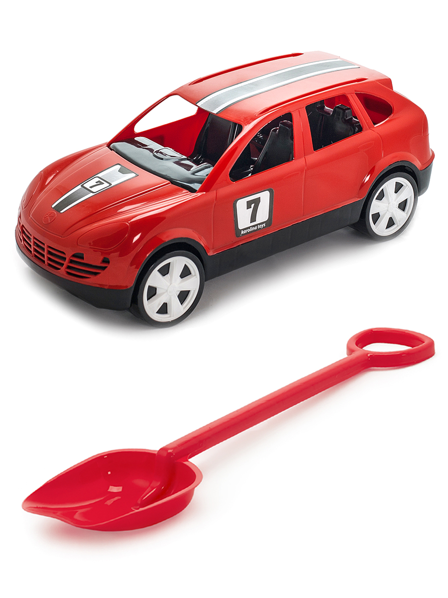 Песочный набор Karolina Toys Детский автомобиль Кроссовер красныйЛопатка 50 см. красный конструктор пластиковый sdl кроссовер красный 127 деталей
