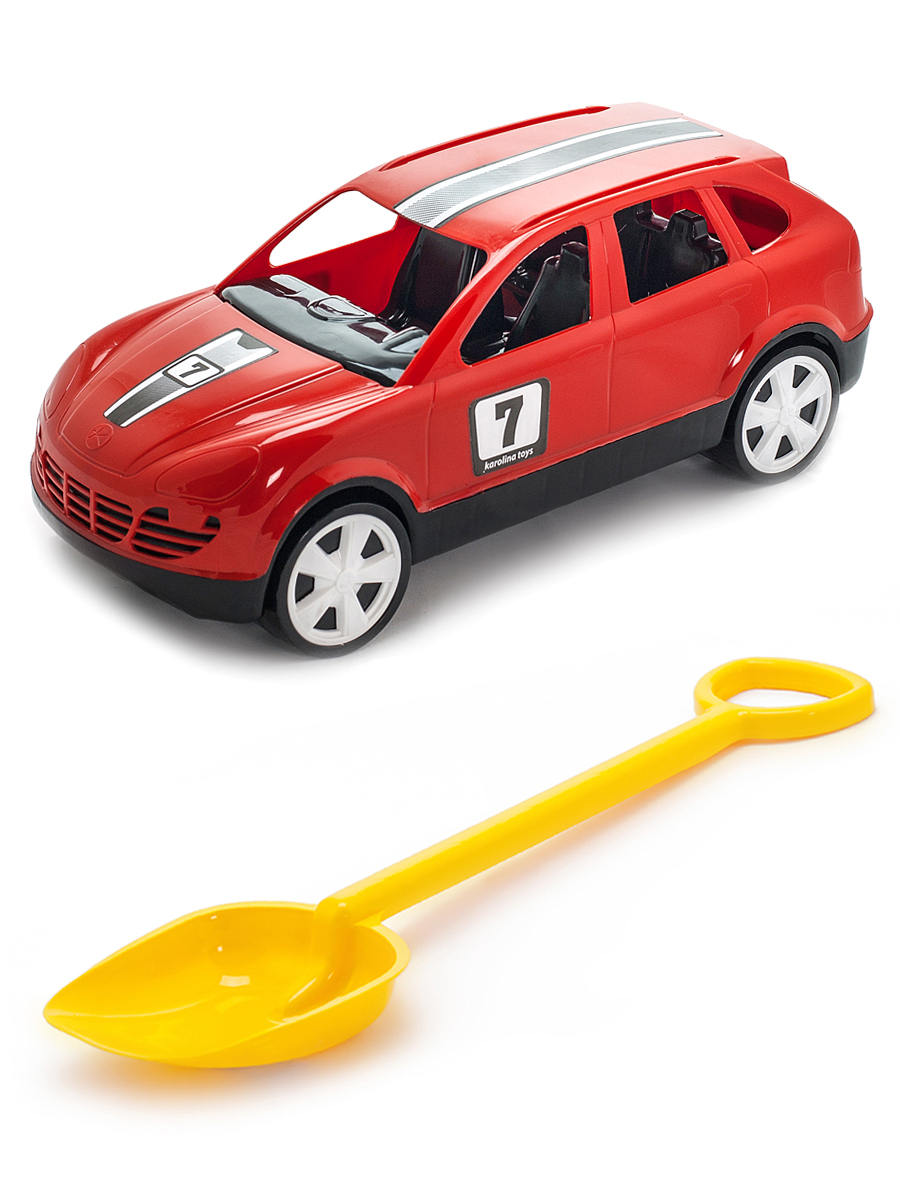 фото Песочный набор karolina toys детский автомобиль кроссовер красныйлопатка 50 см. желтый