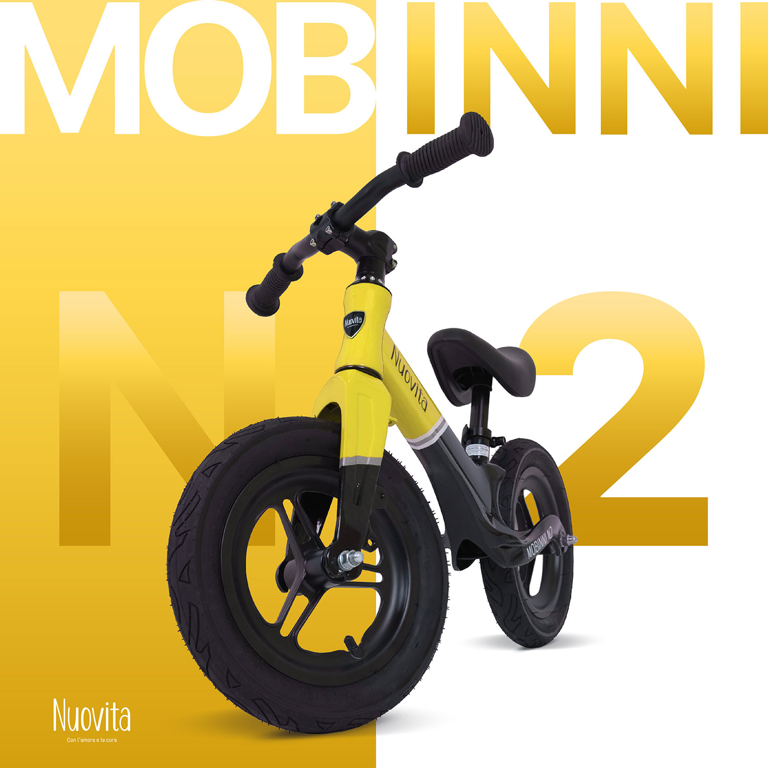 Беговел Nuovita Mobinni N2 (Nero Giallo/Желто-черный) беговел nuovita mobinni n2 bianco rosa бело розовый