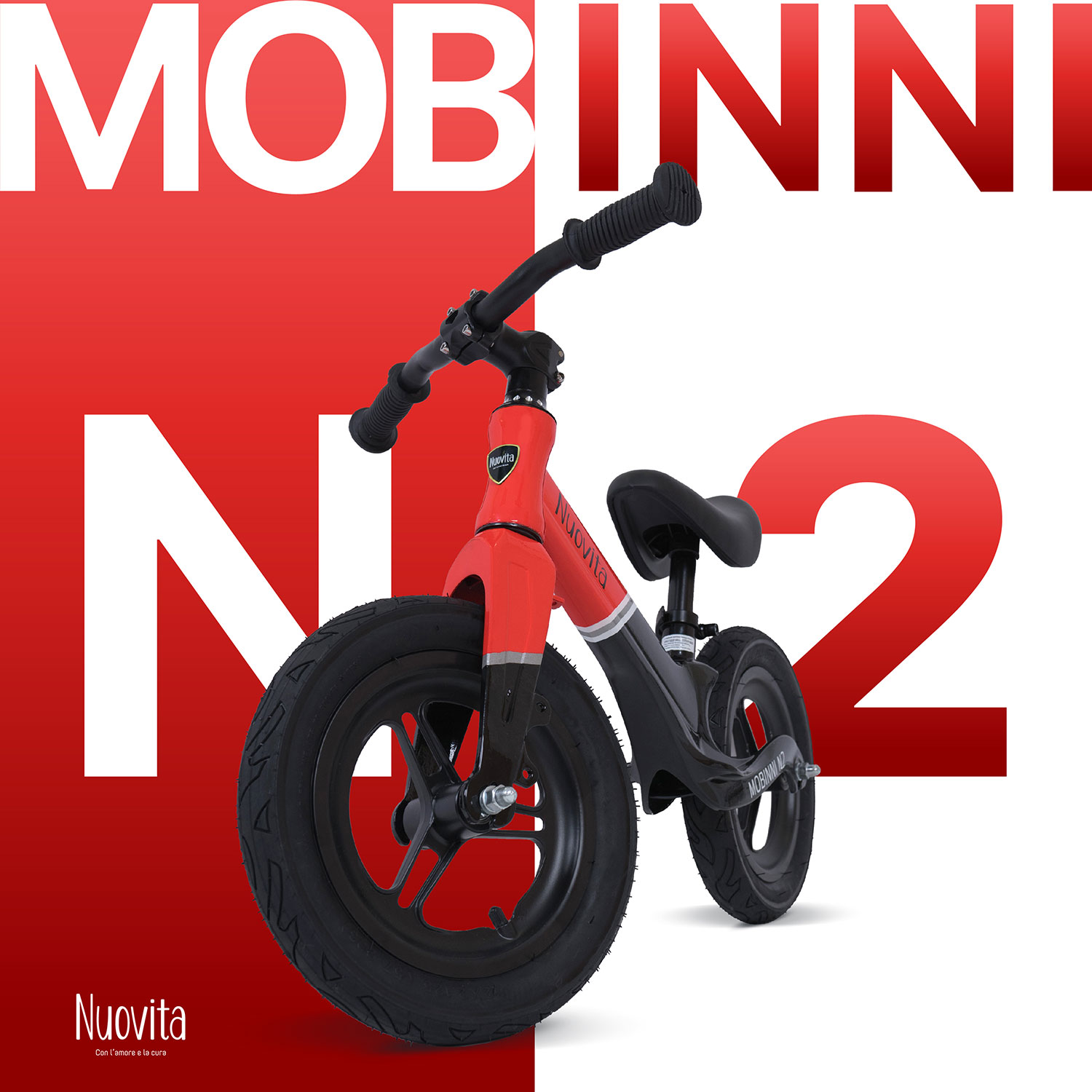 Беговел Nuovita Mobinni N2 (Nero Rosso/Красно-черный) беговел nuovita mobinni n2 bianco rosa бело розовый