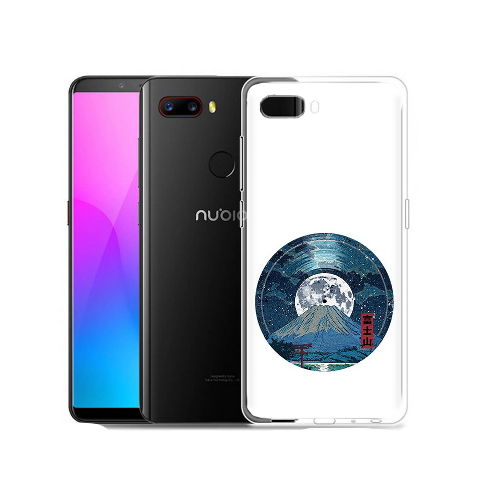 

Чехол MyPads Tocco для ZTE Nubia Z18 нарисованная виниловая гора с луной, Прозрачный, Tocco