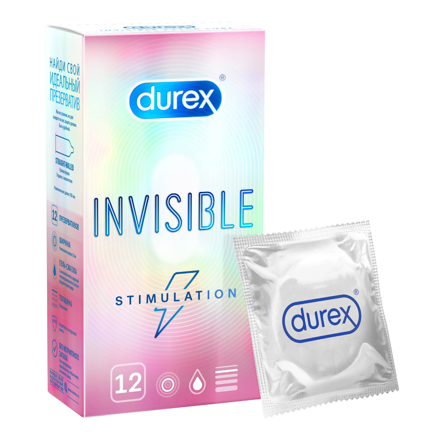 Презервативы из натурального латекса Durex Invisible Stimulation 12 шт.