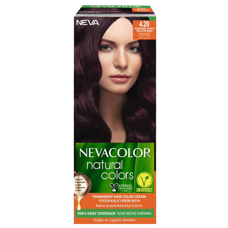 Крем-краска для волос Neva Natural Colors 4.20 Баклажановый фиолетовый стойкая крем краска для волос neva natural colors 6 20 орхидея фиолетовый 2 шт