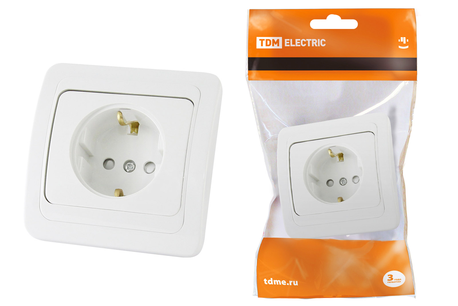 

Розетка TDM ELECTRIC 2П+З SQ1804-0024, Белый, Валдай-4