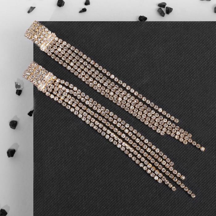 

Серьги шандельеры из металла Queen Fair, стразы