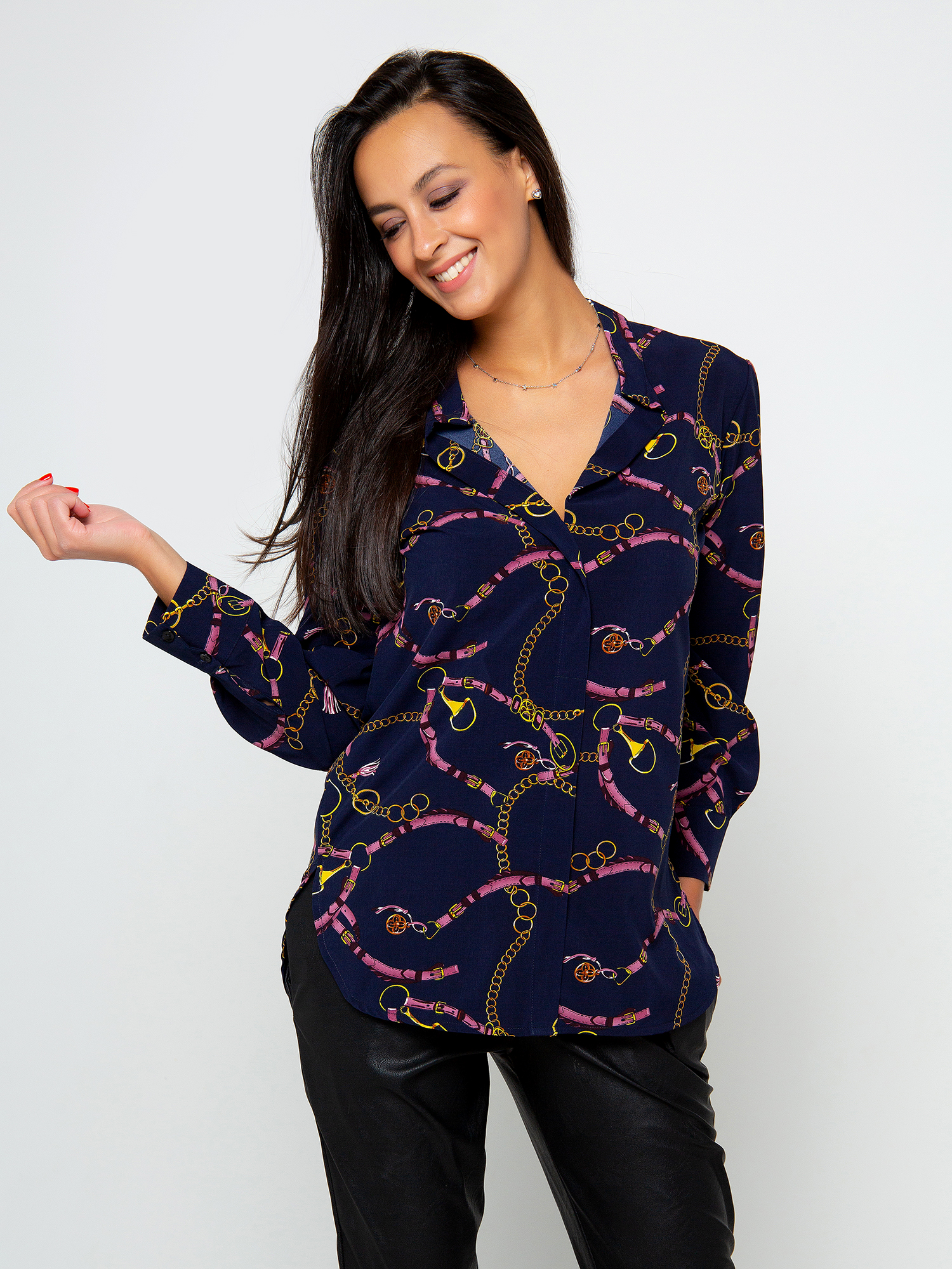 

Блуза женская RAPOSA 211 синяя 42 RU, Синий, 211