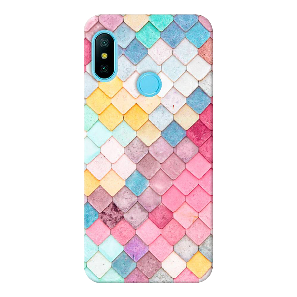 

Чехол пластиковый "Нежные ромбики" на Xiaomi Redmi 6 Plus, Разноцветный