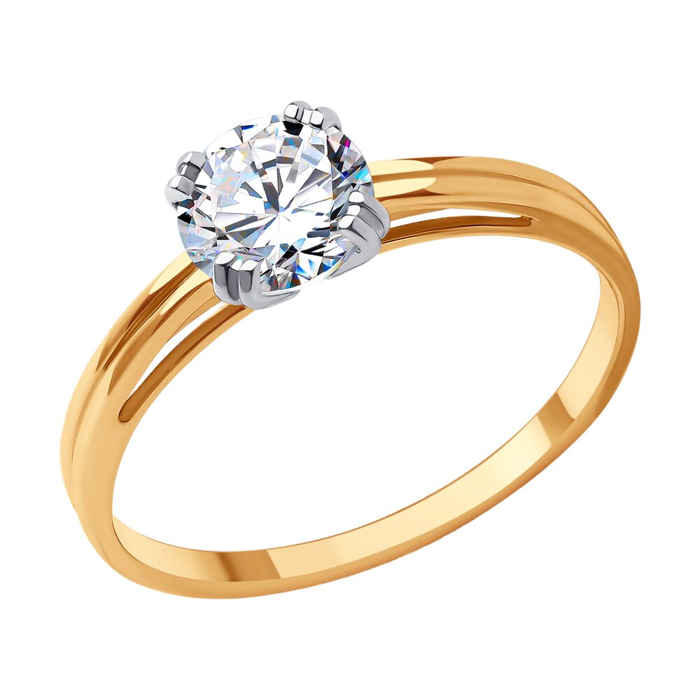 

Кольцо из золота р.  Diamant 51-110-01841-1, фианит, 51-110-01841-1