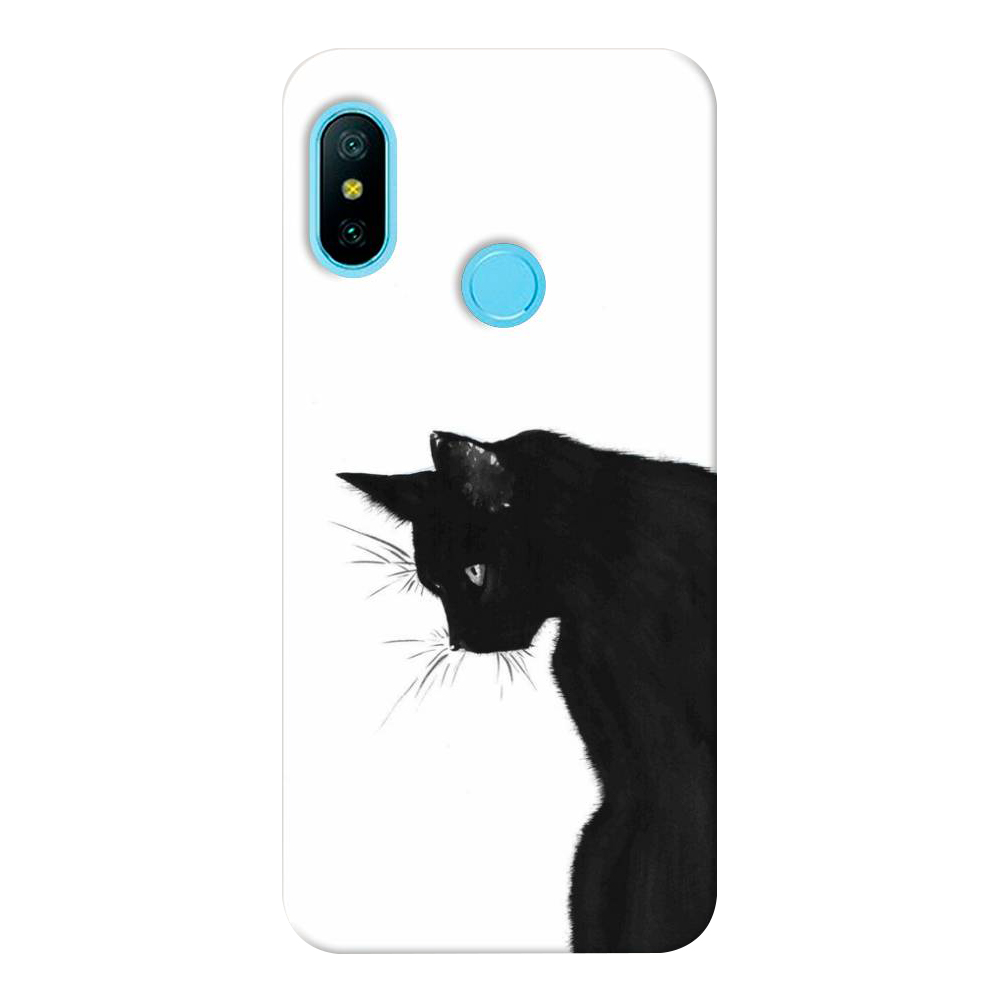 

Чехол пластиковый "Black cat" на Xiaomi Redmi 6 Plus, Белый