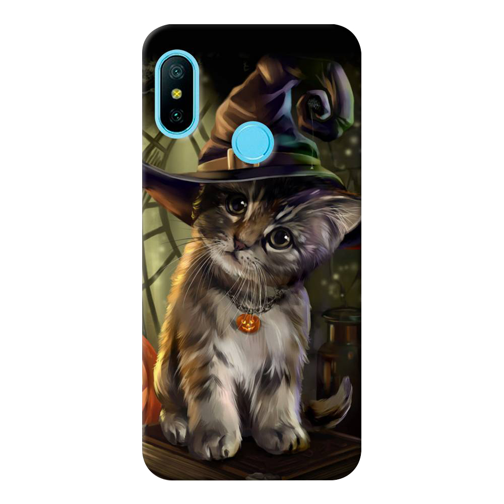 

Чехол пластиковый "Кот на Хэллоуин" на Xiaomi Redmi 6 Plus, Разноцветный