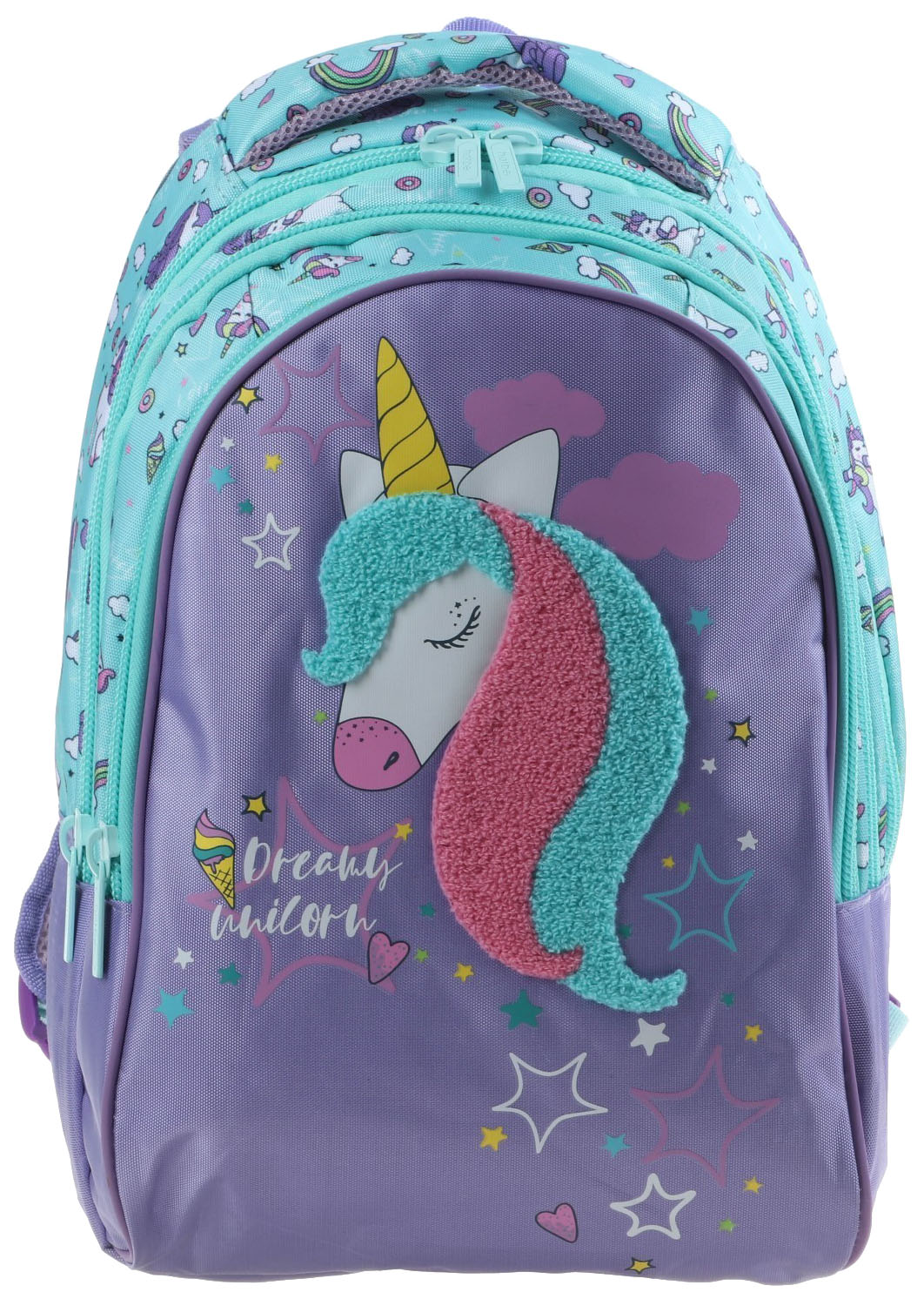 

Рюкзак школьный Hatber Sreet Dream unicorn эргономичная спинка бирюзовый, сиреневый, Sreet