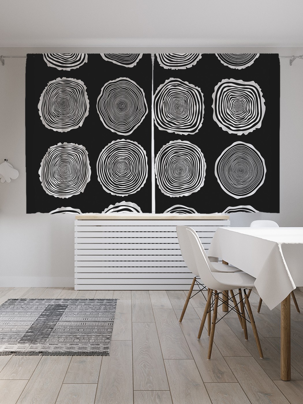 

Шторы JoyArty с фотопечатью "Графические спилы" из сатена, 290х180 см, Графические спилы