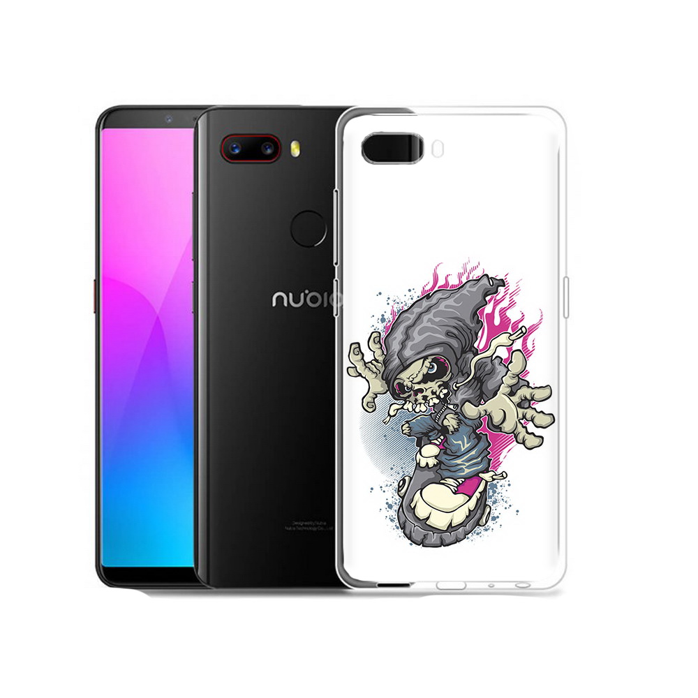 

Чехол MyPads Tocco для ZTE Nubia Z18 нарисованный скелет на скейт борде (PT115657.463.512), Прозрачный, Tocco