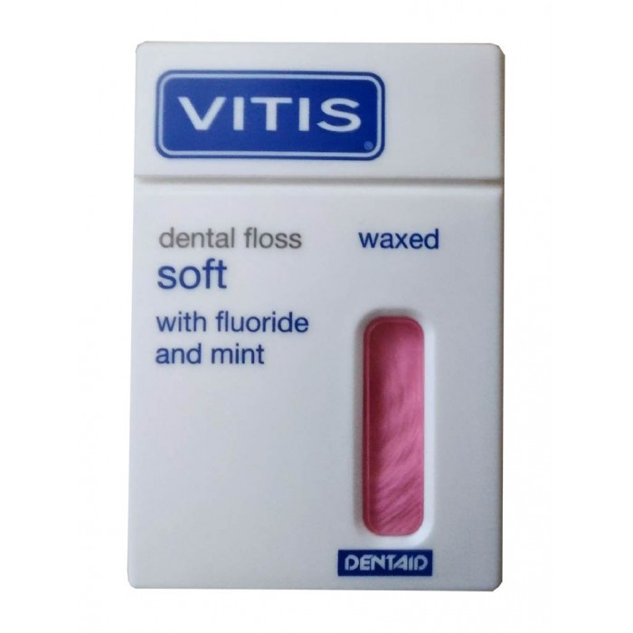 Зубная нить Dentaid Vitis Waxed Dental Floss with Fluoride and Mint 50 м dentaglanz dentaglanz зубная нить classic mint dental floss