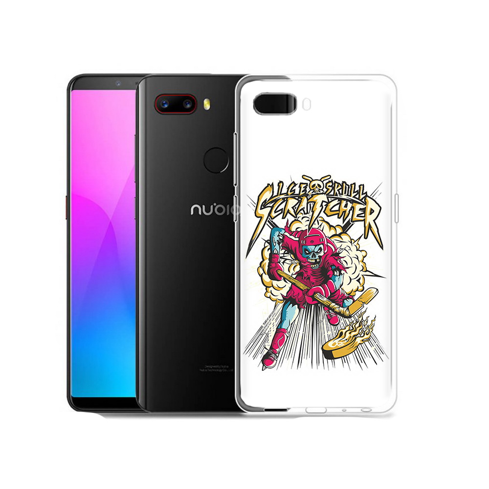 

Чехол MyPads Tocco для ZTE Nubia Z18 нарисованный скелет хоккеист (PT115657.463.514), Прозрачный, Tocco