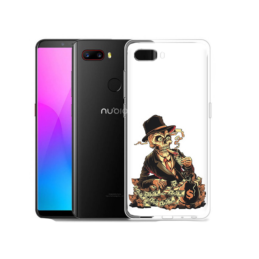 

Чехол MyPads Tocco для ZTE Nubia Z18 нарисованный череп с сигаретой (PT115657.463.515), Прозрачный, Tocco