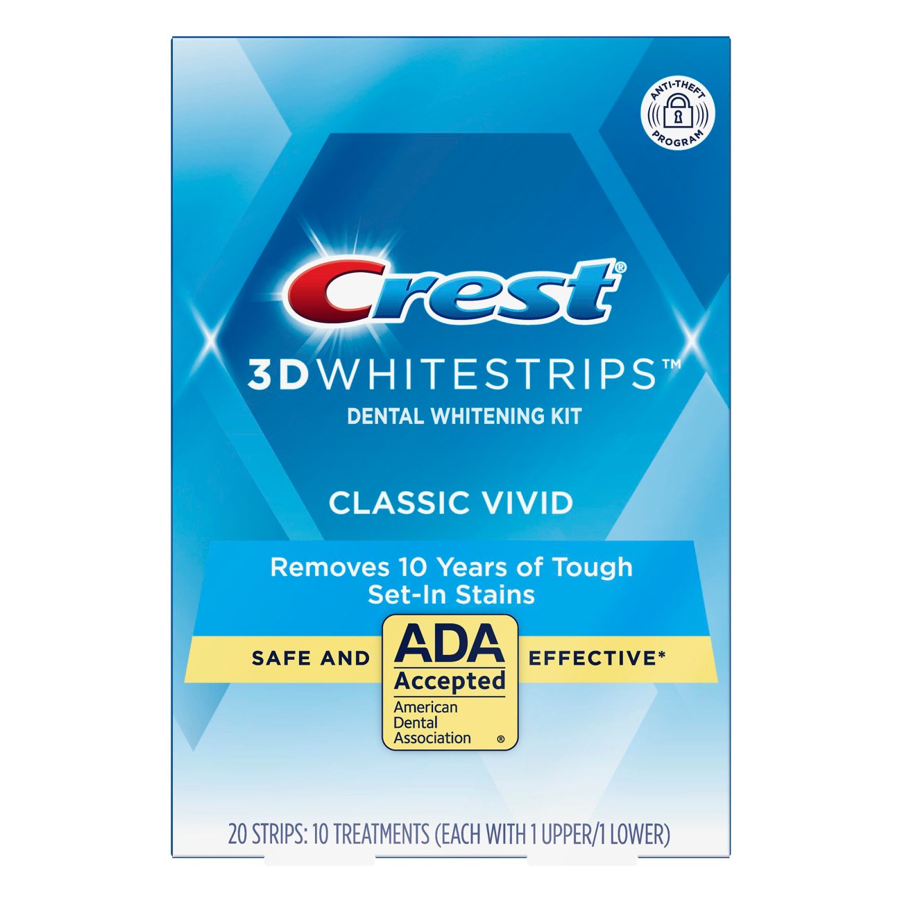 фото Пластина для отбеливания зубов crest 3d white whitestrips vivid 20 шт (10 пар)