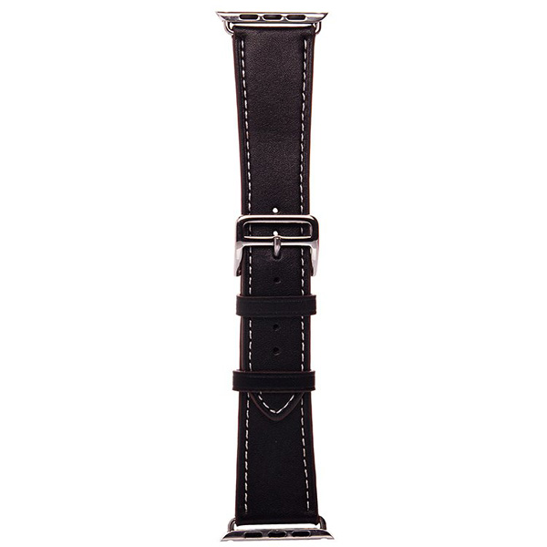 

Ремешки для Apple Watch 42/44 mm гладкая кожа, классическая пряжка <черный>