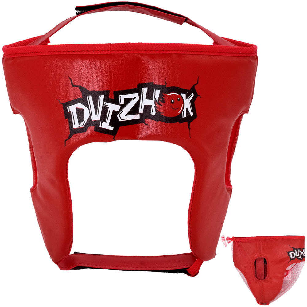 Шлем Боксерский детский в сетке, красный. Dvizhok