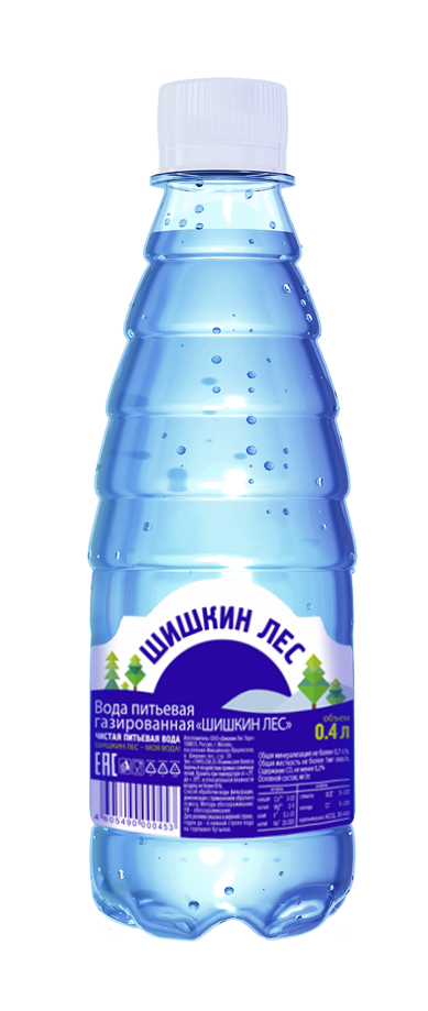 Вода артезианская Шишкин лес газированная пластик 0,4 л