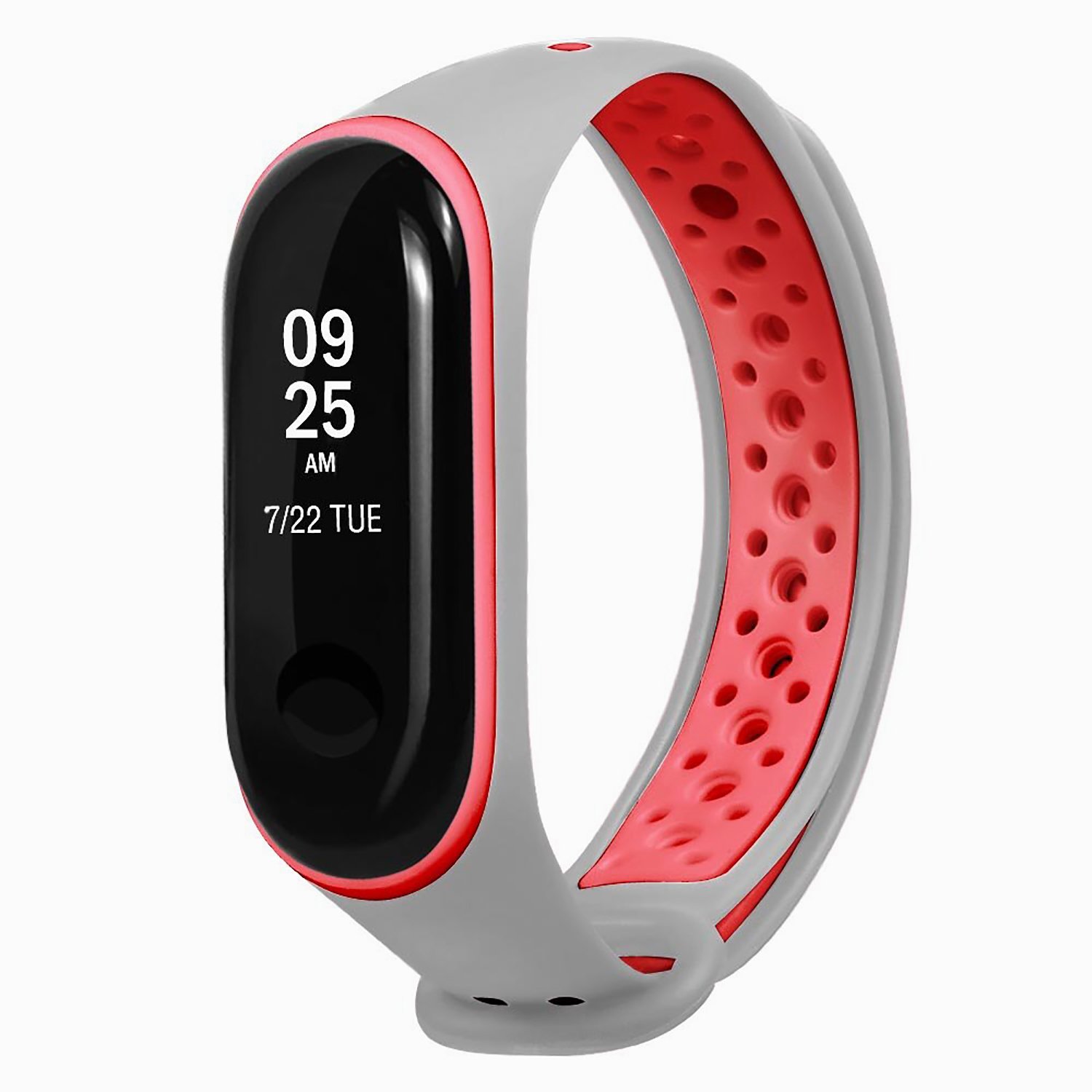 

Ремешок для Xiaomi Mi Band 3, Mi Band 4 силиконовый Sport N <серо-красный>, Красный;серый