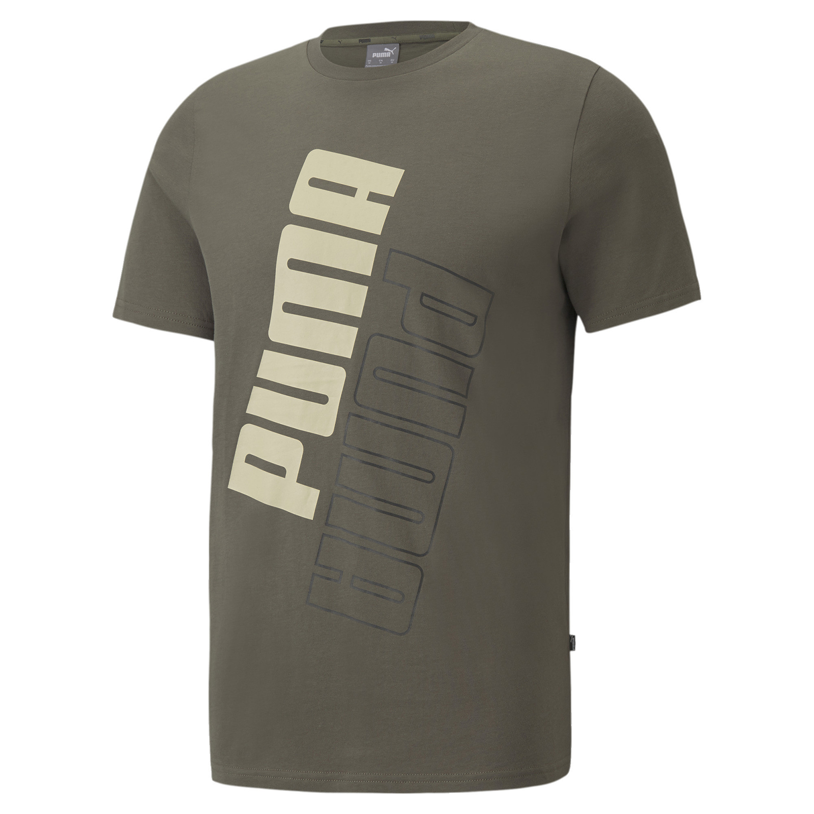 фото Футболка мужская puma power logo tee зеленая xl