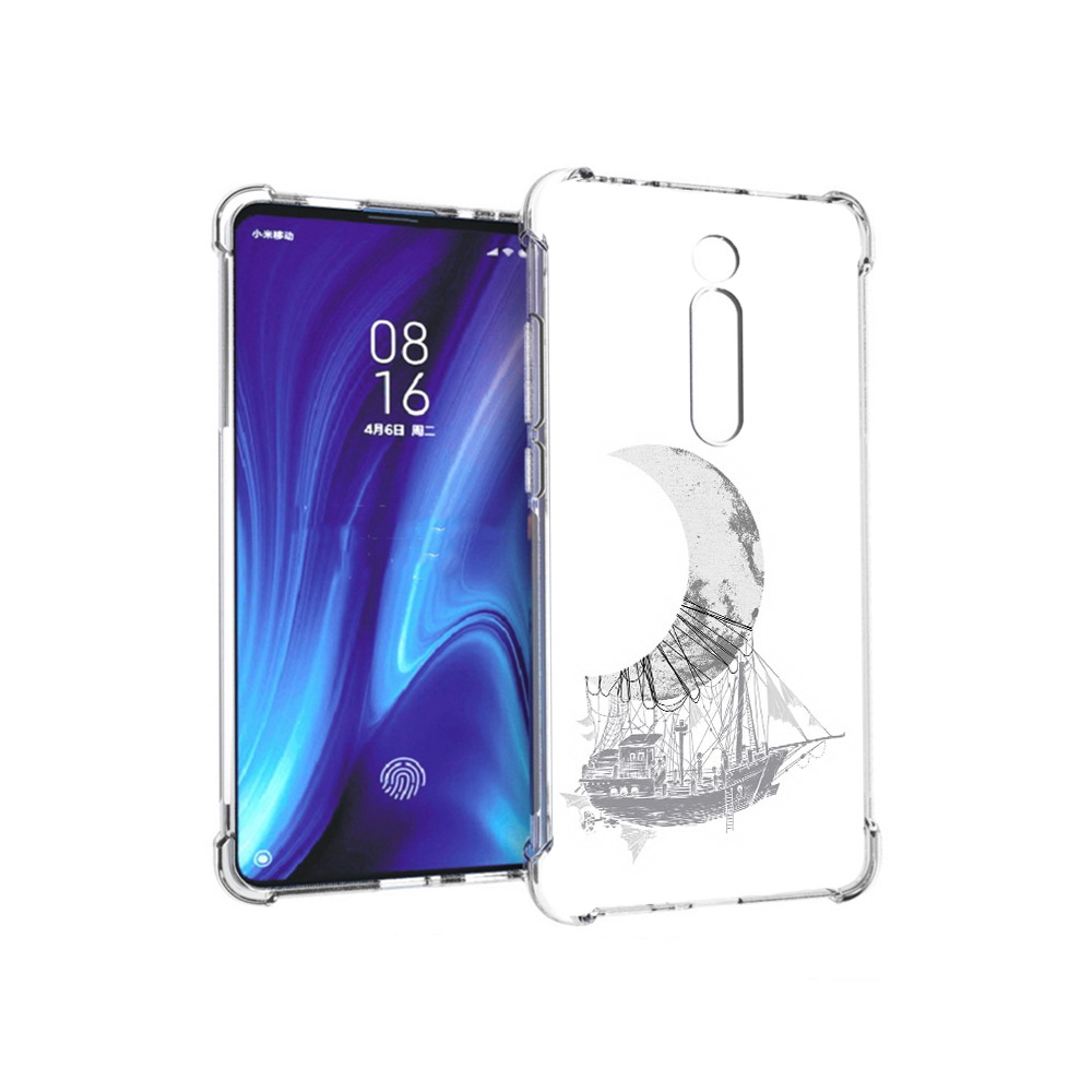 Чехол MyPads Tocco для Xiaomi Redmi K20 черно белый корабль полумесяц (PT130504.291.684)
