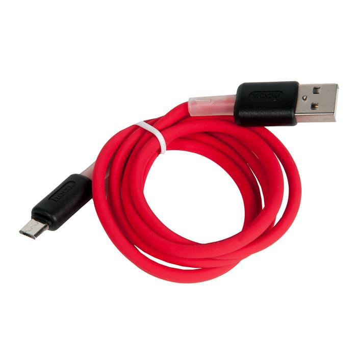 фото Кабель usb hoco x48 soft для micro usb, 2.4 a, длина 1.0 м, красный