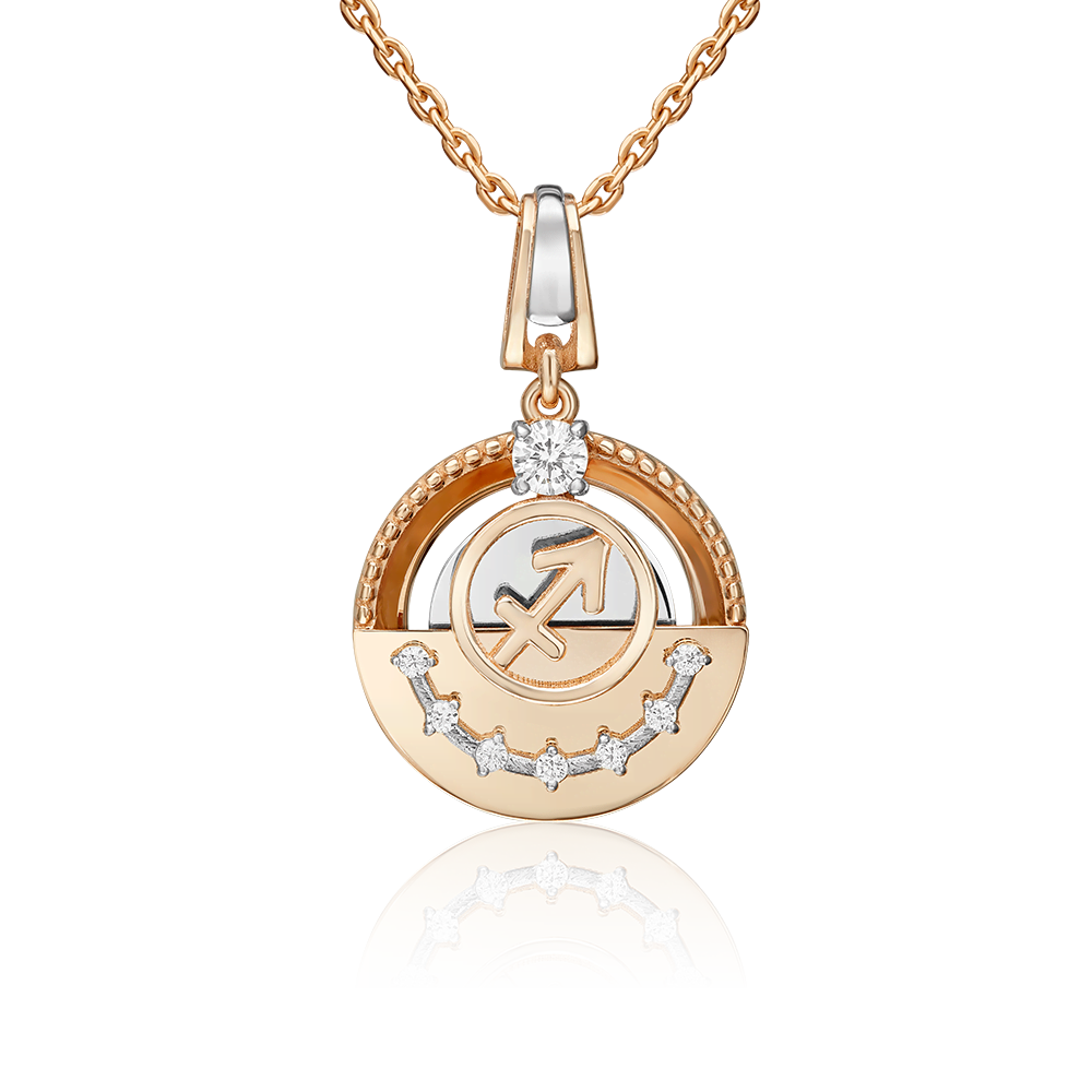 

Кулон из белого золота/красного золота PLATINA jewelry 03-3463-02-401-1111, фианит, 03-3463-02-401-1111