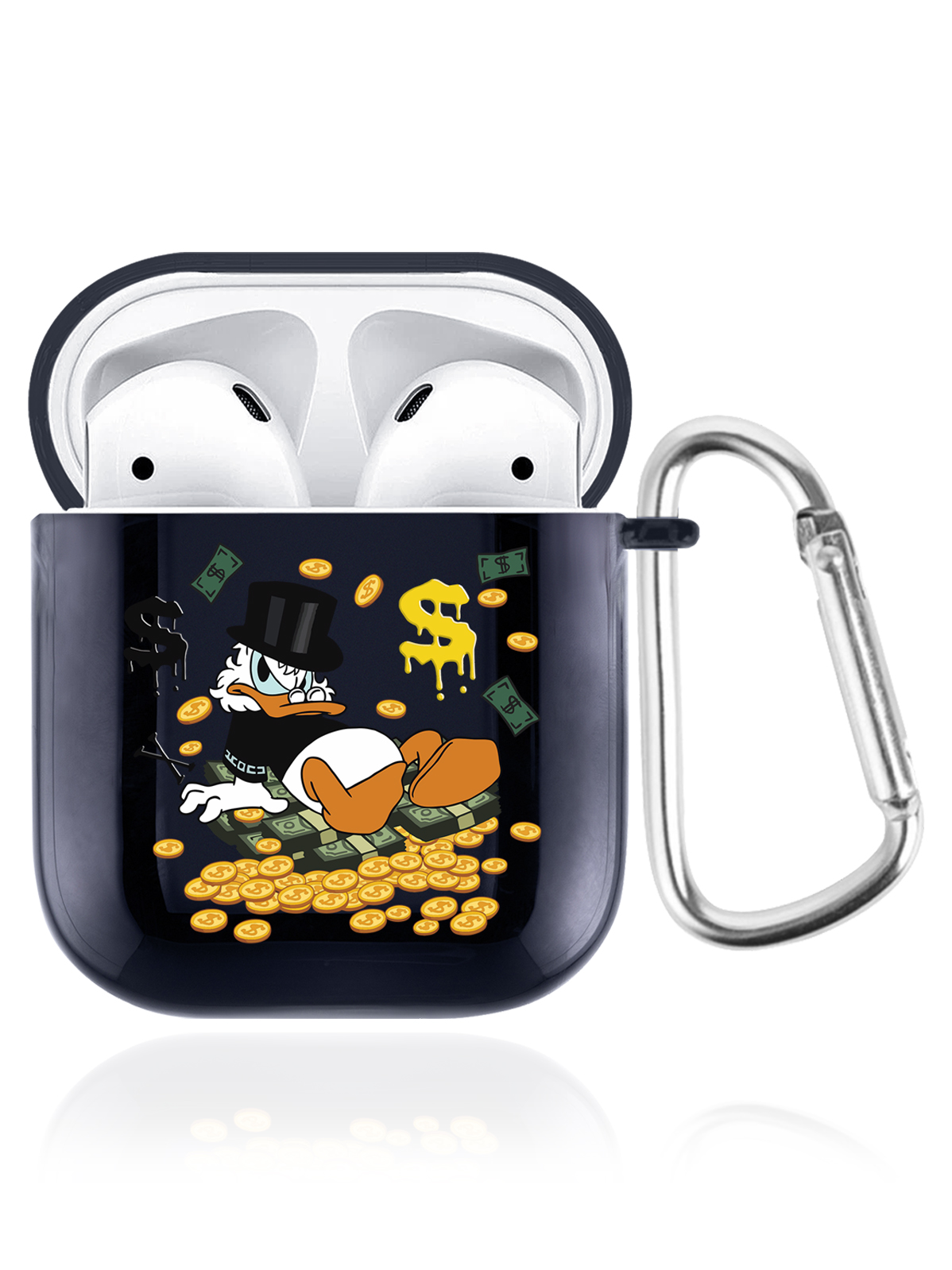 

Чехол MustHaveCase для Apple AirPods Богатенькая Утка черный, Разноцветный, Чехол Apple AirPods Богатенькая Утка