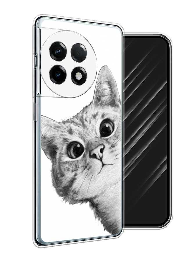 

Чехол Awog на OnePlus 11R "Кот рисунок черно-белый", Черный, 154150-1