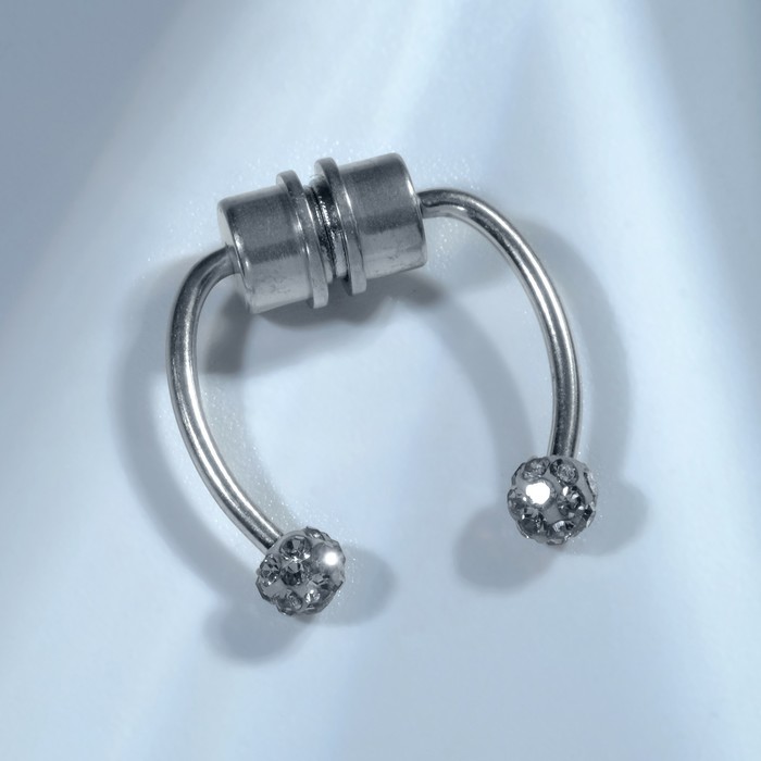 Пирсинг в нос из стали Queen fair 7511672 П00000348 белый, серебристый