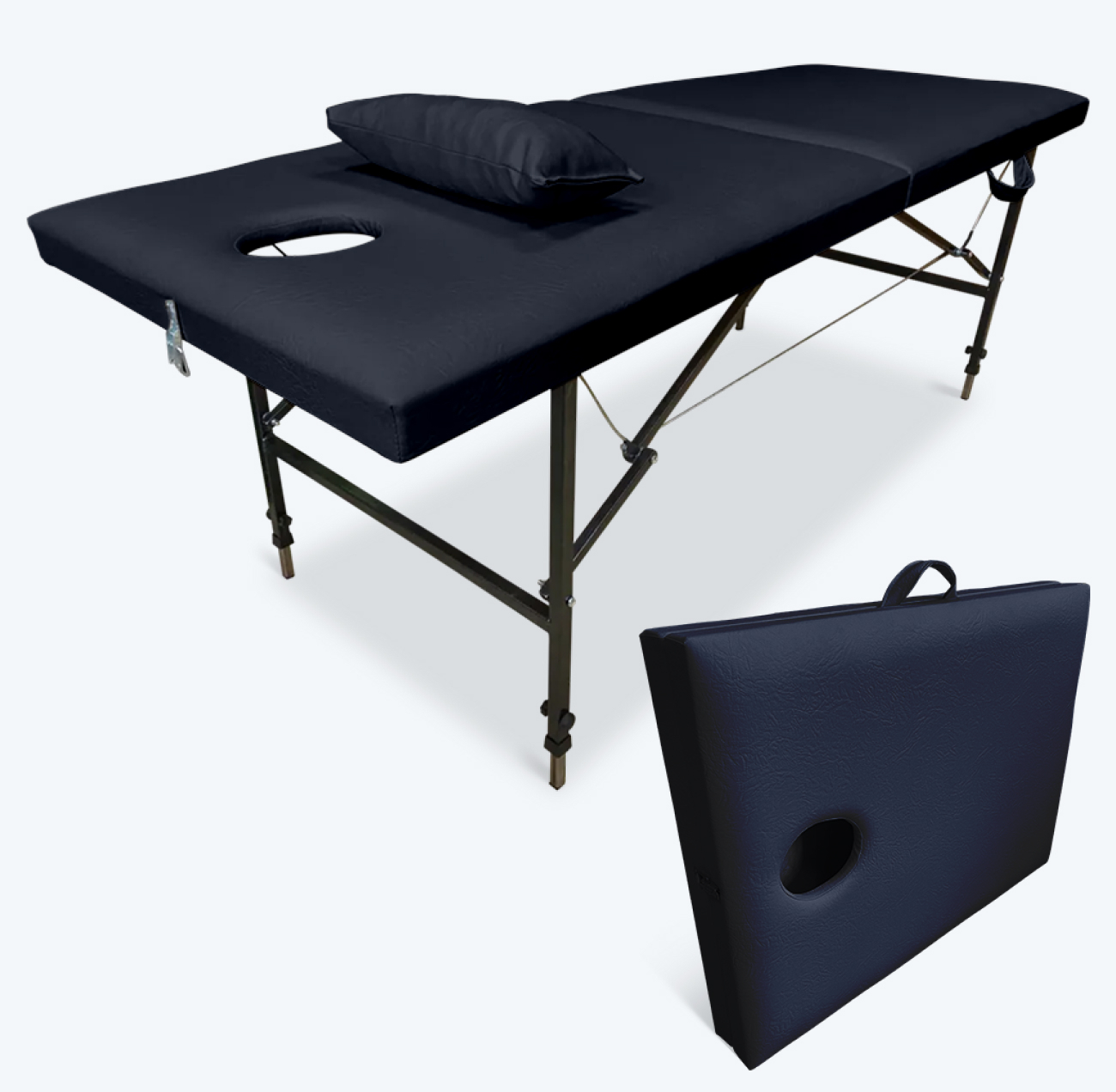 

Массажный стол складной Fabric-stol 190х70х65-85 см черный