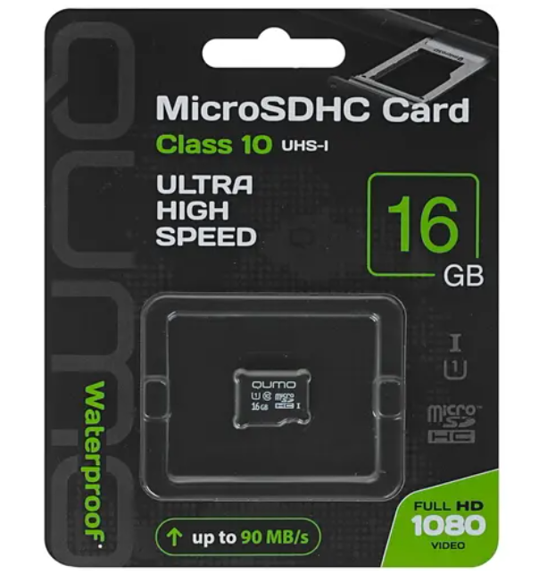 Карта памяти QUMO Micro SDHC 16Гб (QM16GMICSDHC10NA)