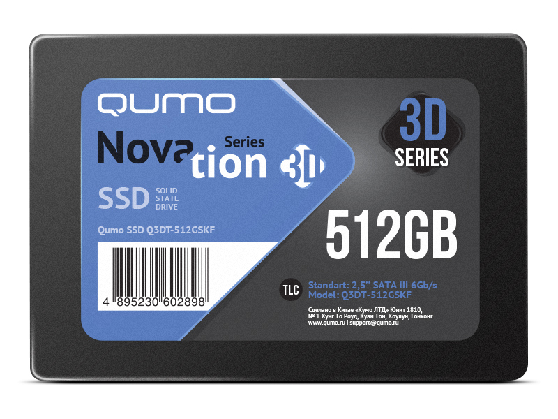 

SSD накопитель QUMO Novation 2.5" 512 ГБ (Q3DT-512GSKF), Novation