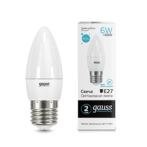 фото Лампочка led gauss elementary candle 6w e27 4100k