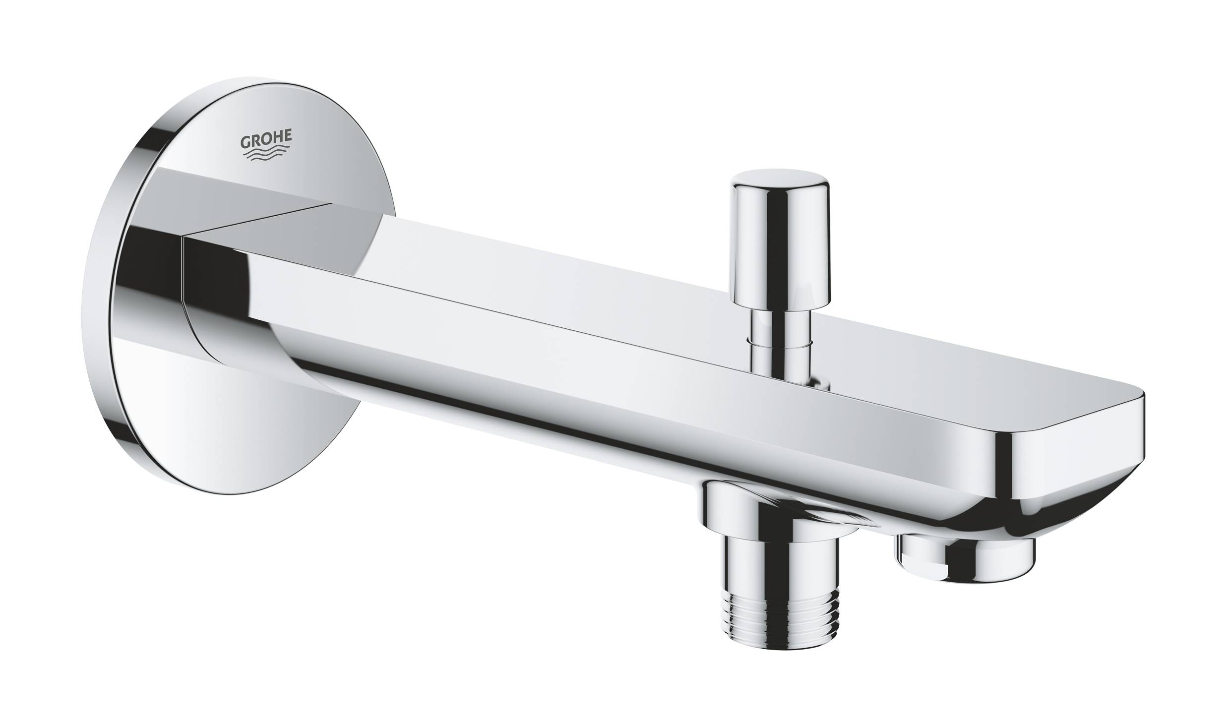 фото Излив для ванны grohe baucontemporary с переключателем, вынос 170 мм, хром (13390000)