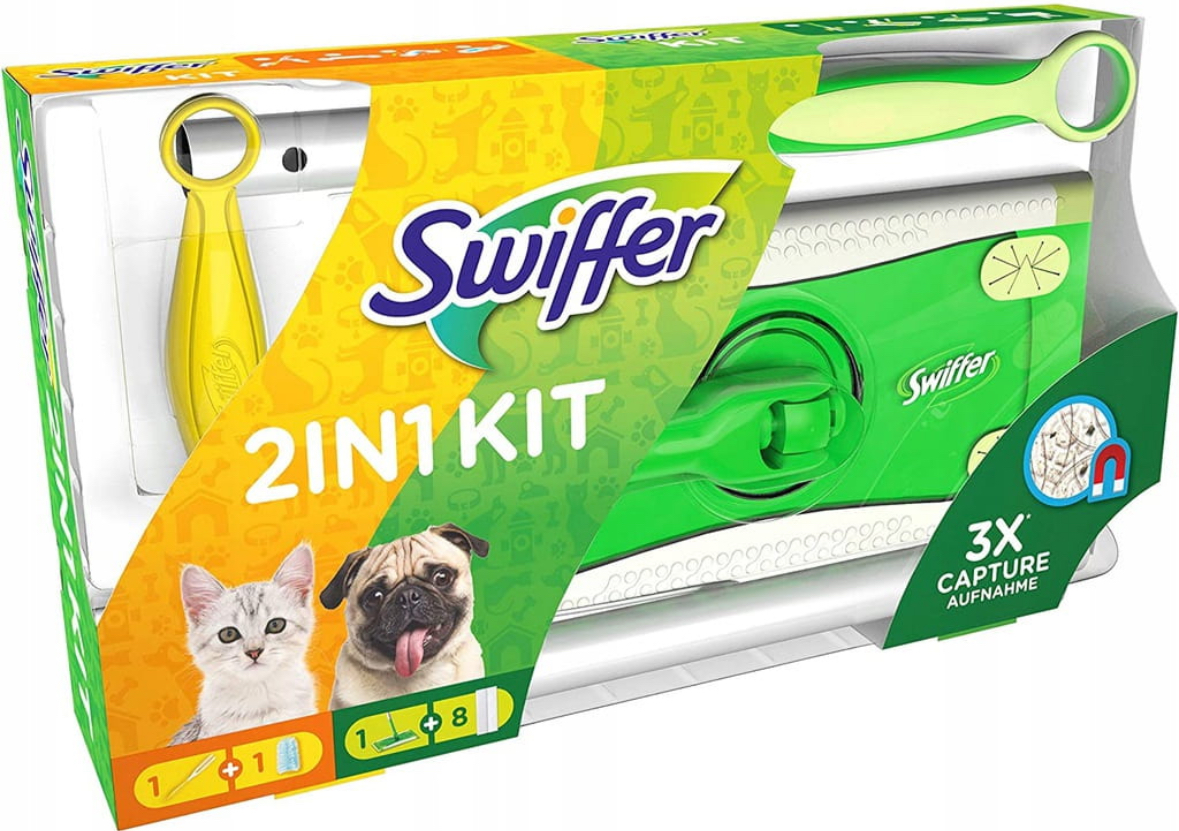 Швабра для пола Swiffer 8 салфеток и магнит для пыли