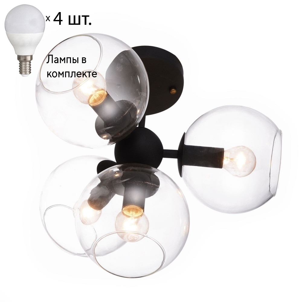

Потолочная люстра с лампочками Favourite Schoppen 1491-4U+Lamps E14 P45
